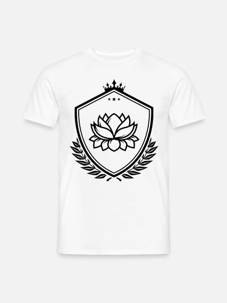Wasserrose wappen - Männer T-Shirt - Weiß