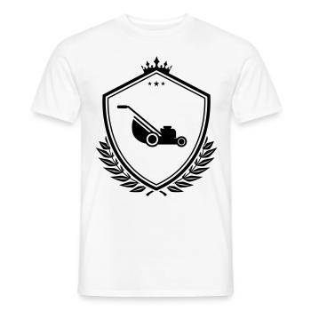 Rasenmäher icon wappen - Männer T-Shirt - Weiß - Vorne - AI Model Male 178 dark (178cm)