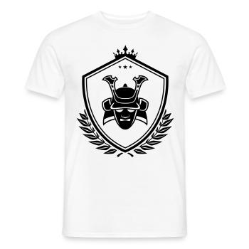 Samurai Helm wappen - Männer T-Shirt - Weiß - Vorne - AI Model Male 178 dark (178cm)
