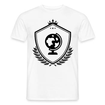 Armoiries du symbole du globe - T-shirt homme - blanc - Devant - AI Model Male 178 dark (178cm)