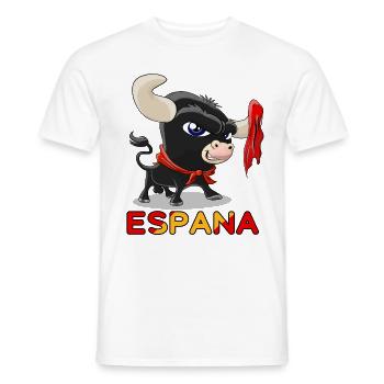 Cute Bull Bullfighting Espana - Men's T-Shirt - white - Front - AI Model Male 178 dark (178cm)