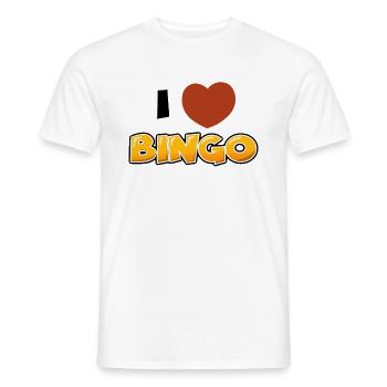 Tenue de jeu de bingo J’adore Bingo - T-shirt homme - blanc - Devant - AI Model Male 178 dark (178cm)