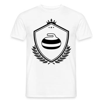 Curling crest - Men's T-Shirt - white - Front - AI Model Male 178 dark (178cm)
