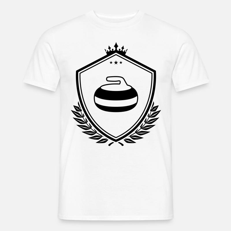 Curling Wappen - Männer T-Shirt - Weiß