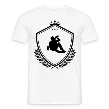 Alkohol trinken betrunken Wappen - Männer T-Shirt - Weiß - Vorne - AI Model Male 178 dark (178cm)
