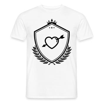 Armoiries du cœur flèche - T-shirt homme - blanc - Devant - AI Model Male 178 dark (178cm)