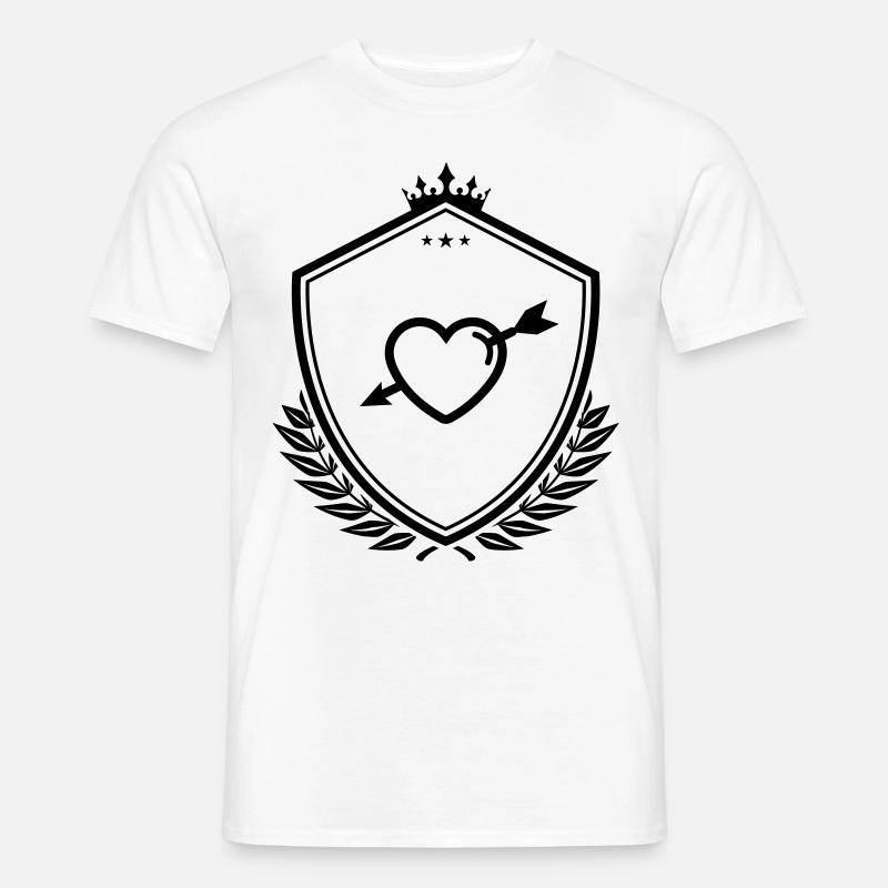Herz Wappen pfeil - Männer T-Shirt - Weiß