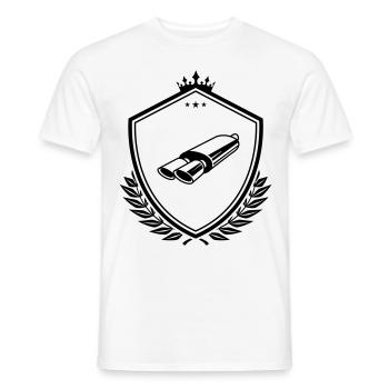 Auspuff Tuning Wappen - Männer T-Shirt - Weiß - Vorne - AI Model Male 178 dark (178cm)