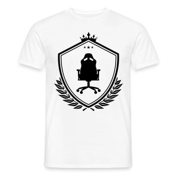 Gamer chair crest - Men's T-Shirt - white - Front - AI Model Male 178 dark (178cm)
