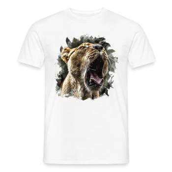 Löwin Löwenkopf - Männer T-Shirt - Weiß - Vorne - AI Model Male 178 dark (178cm)