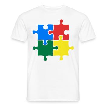 Autism Awareness Puzzle Colorful - Men's T-Shirt - white - Front - AI Model Male 178 dark (178cm)