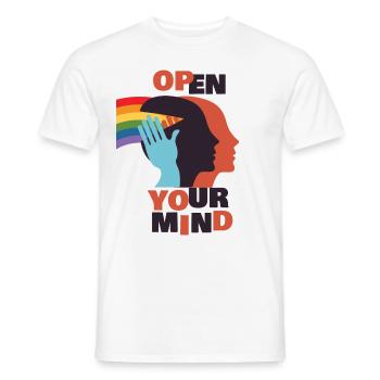 Open Your Mind For The Rainbow - Colorful Fantasy - Männer T-Shirt - Weiß - Vorne - AI Model Male 178 dark (178cm)