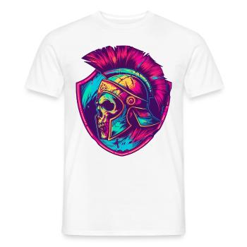 Crâne Spartiate Gladiateur - T-shirt homme - blanc - Devant - AI Model Male 178 dark (178cm)