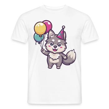 Wolf Birthday Baby - Men's T-Shirt - white - Front - AI Model Male 178 dark (178cm)