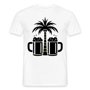 Plage de Beer Palm Trees - T-shirt homme - blanc - Devant - AI Model Male 178 dark (178cm)