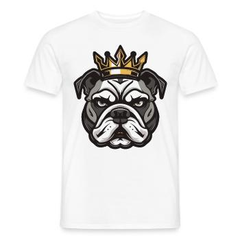 Tête de Chien Bulldog Couronne - T-shirt homme - blanc - Devant - AI Model Male 178 dark (178cm)