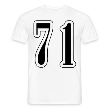 71 Zahl Symbol - Männer T-Shirt - Weiß - Vorne - AI Model Male 178 dark (178cm)