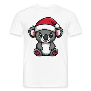 Koala Noël mignon - T-shirt homme - blanc - Devant - AI Model Male 178 dark (178cm)