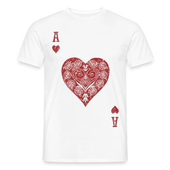 Herz-Ass ❤️ - Männer T-Shirt - Weiß - Vorne - AI Model Male 178 dark (178cm)