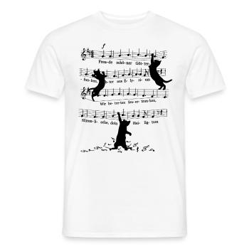 Insolente chat chat Beethoven 9.Symphonie Notes - T-shirt homme - blanc - Devant - AI Model Male 178 dark (178cm)