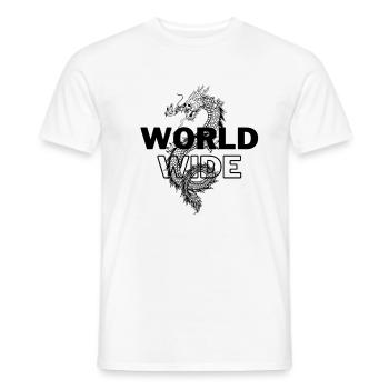 world wide black dragon - Men's T-Shirt - white - Front - AI Model Male 178 dark (178cm)