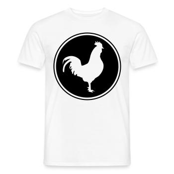 rooster silhouette circle - Men's T-Shirt - white - Front - AI Model Male 178 dark (178cm)