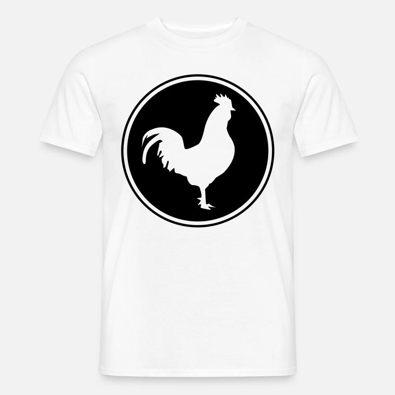 hahn silhouette kreis - Männer T-Shirt - Weiß