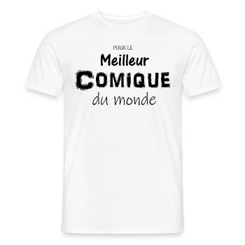 Le Meilleur comique du monde idée cadeau famille - T-shirt homme - blanc - Devant - AI Model Male 178 dark (178cm)