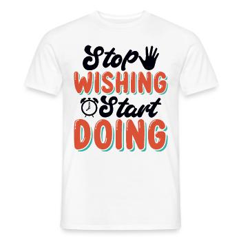 Arrêtez de vouloir commencer à faire quelque chose - T-shirt homme - blanc - Devant - AI Model Male 178 dark (178cm)