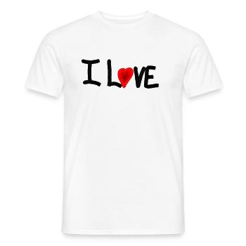 i love - T-shirt homme - blanc - Devant - AI Model Male 178 dark (178cm)