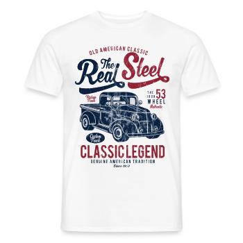 VINTAGE PICKUP - Vintage Design Rétro Truck shirt - T-shirt homme - blanc - Devant - AI Model Male 178 dark (178cm)