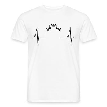 Milan Skyline Italy Heartbeat Fan Love Milano - Men's T-Shirt - white - Front - AI Model Male 178 dark (178cm)