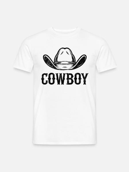 Cowboy - Männer T-Shirt - Weiß