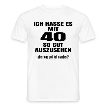 40. Geburtstag ! zum 40. Geburtstag ! Zum 40er !!! - Männer T-Shirt - Weiß - Vorne - AI Model Male 178 dark (178cm)