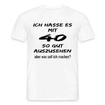 40. Geburtstag ! zum 40. Geburtstag ! Zum 40er !!! - Männer T-Shirt - Weiß - Vorne - AI Model Male 178 dark (178cm)