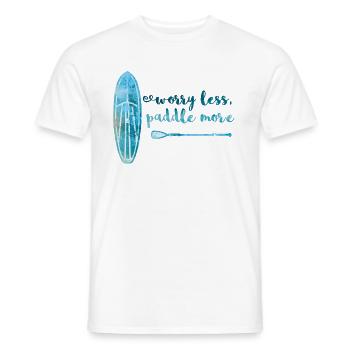 Worry less paddle en savoir plus Stand Up Paddle Board SUP - T-shirt homme - blanc - Devant - AI Model Male 178 dark (178cm)