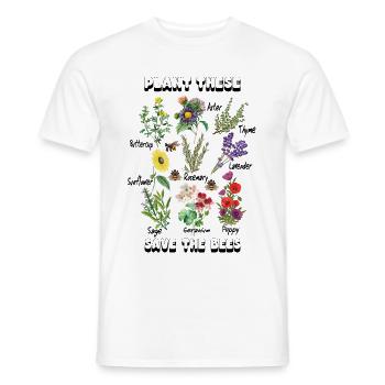 Plant These Save The Bees Tshirt Save The Bees - Men's T-Shirt - white - Front - AI Model Male 178 dark (178cm)