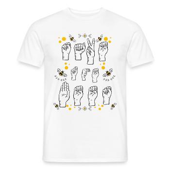 Sign Language Sign Language Save The Bees - Men's T-Shirt - white - Front - AI Model Male 178 dark (178cm)