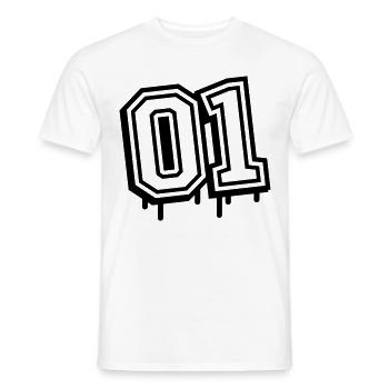 01 un numéro 1 - T-shirt homme - blanc - Devant - AI Model Male 178 dark (178cm)