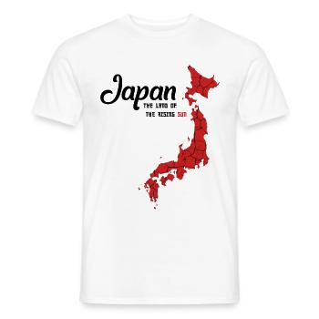 Japan country outline Nihon-koku Tokyo Osaka gift - Men's T-Shirt - white - Front - AI Model Male 178 dark (178cm)