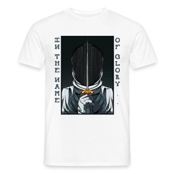 In The Name Of Glory | Fechten Fechter Geschenk - Männer T-Shirt - Weiß - Vorne - AI Model Male 178 dark (178cm)