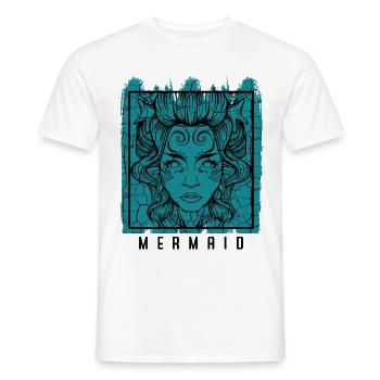 Meerjungfrau Nixen Mermaiding Fabelwesen Geschenk - Männer T-Shirt - Weiß - Vorne - AI Model Male 178 dark (178cm)