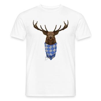 Drapeau bavarois bavarois bavarois - T-shirt homme - blanc - Devant - AI Model Male 178 dark (178cm)