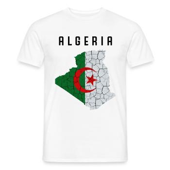 Algerien Nationalfarben Länderumriss Geschenkidee - Männer T-Shirt - Weiß - Vorne - AI Model Male 178 dark (178cm)