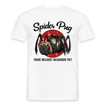 Niedlicher Spinnen Mops Hundehalter Tier Geschenk - Männer T-Shirt - Weiß - Vorne - AI Model Male 178 dark (178cm)