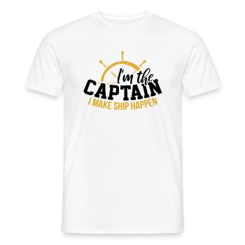 Captain Captain Boat Yacht Anchor Sail Gift - Men's T-Shirt - white - Front - AI Model Male 178 dark (178cm)