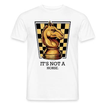 Schach Springer Pferd Lustige Sprüche GeschenkIdee - Männer T-Shirt - Weiß - Vorne - AI Model Male 178 dark (178cm)