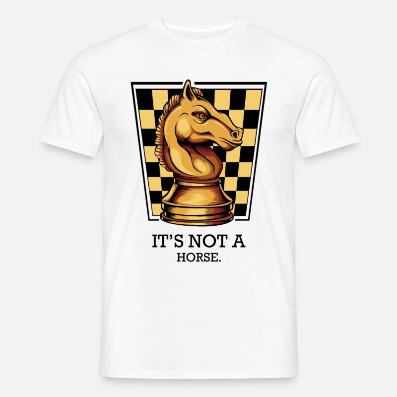 Schach Springer Pferd Lustige Sprüche GeschenkIdee - Männer T-Shirt - Weiß