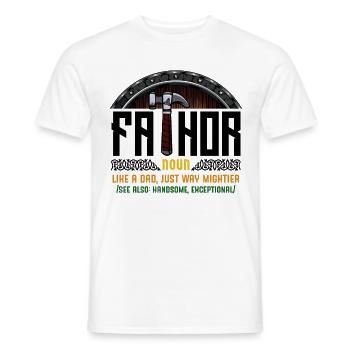 Fathor pun father fun funny sayings gift - Men's T-Shirt - white - Front - AI Model Male 178 dark (178cm)
