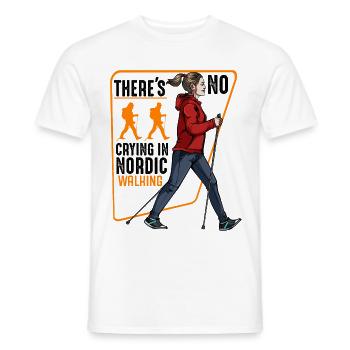 Nordic Walking - Men's T-Shirt - white - Front - AI Model Male 178 dark (178cm)